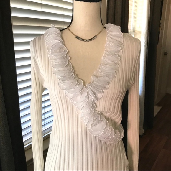 White Ruffle Party Blouse - Picture 2 of 5